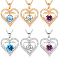 SPJ Fashion Dainty Wedding Birthday Gifts Jewelry S925 Sterling Silver Women Double Heart Pendant Necklace for Women and Girls