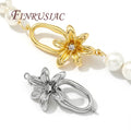18K Gold Plated Connectors for Jewelry Fasteners Bracelets Flowers Shape Clasps Accessories DIY Needlework Zircon Pearls Beads