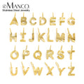 EManco Stainless Steel Wholesale Flower Alphabet Accessory Necklace Pendant Name Ripple Alphabet