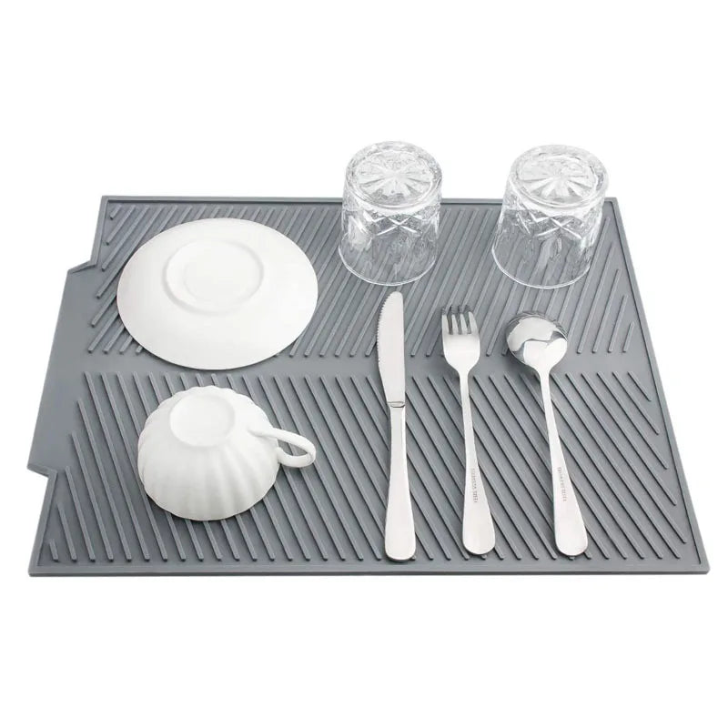 Hot Sales Multi-Purpose Silicone Drainage Mat Heat-resistant Dish Drying Mat Silicone Dish Drying Mat for Kitchen Countertops