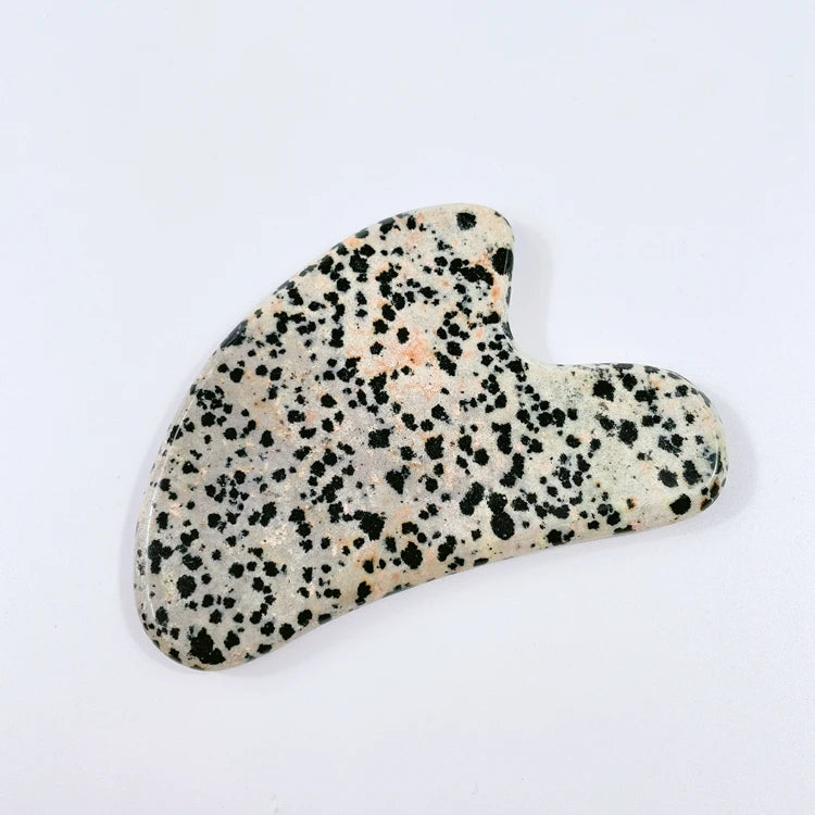 Huiying Natural Premium Dalmation Jasper Heart Gua Sha Scraping Board Massager