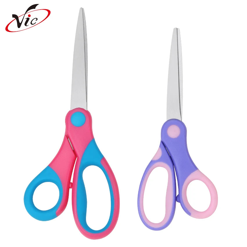 Vic 7 Inch & 6 Inch Professional Colourful Dressmaker Shears Office Student Stationery Scissors With Comfort-Grip TPR Handles