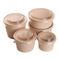 Wholesale Kraft Paper Disposable Salad Bowl with Transparent Lid From China Manufacturer