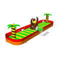 12mL*3mW*2.5mH Inflatable Coconut Tree Tropical Rainforest Inflatable Bouncer with Monkey PVC Outdoor Kids or Rent Trampoline
