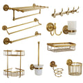 Carved Modern Eco-Friendly Hotel Bathroom Hardware Sets Solid Brass European Accessories Set Electroplated Freestanding