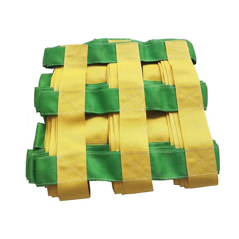 Single Plank Bridge for Kids Indoor Playground-Wood & Nylon Green and Yellow 2.4m X 2.4m 1 Kid Capacity Commercial Use