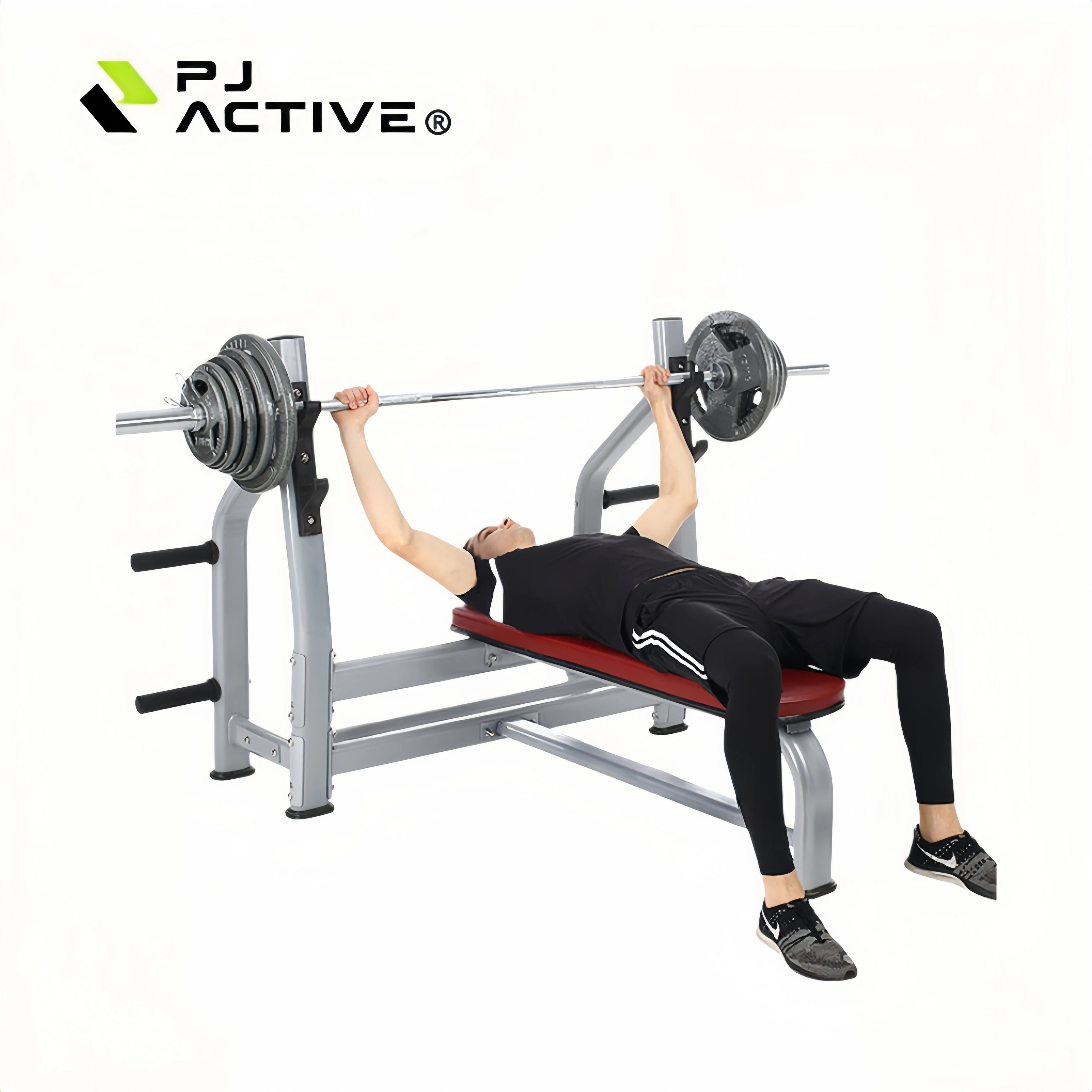 PINJIAN Custom Logo Commercial Gym Flat Bench Press Training Fitness Gym Power Rack Weight Lifting Rack Bench Press