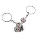 RisingMoon Alloy Silver Plated Lovers Gift Wedding Couple Key and Lock Shape Heart Keychain