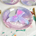 Nicro New Creative 20pcs Mermaid Tail Shape Disposable Napkin Purple  Theme Paper Dinnerware  Happy Birthday Party Decoration