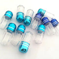 Blue Red Green Black Small Pills Capsule Bottle With Metal Cap and clear Cover/Male Pills Container Sex Medicine Capsule Bottle
