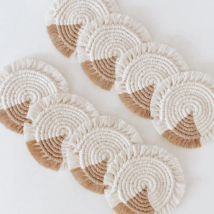 Xinyide Tassel Thermal Insulation Pad Thread Woven Cotton Rope Table Mat Bowl Mat Nordic Style Minimalist coaster Bohemian