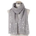 Wholesale Soft Custom Printed Snow Gilding Polyester Female Women Spring Autumn Silk Scarf