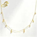 18k Solid Gold Infinity Charms Fine Chains Necklaces Dainty Choker Chain Infinite Love Necklace for Women Fine Jewelry Wholesale