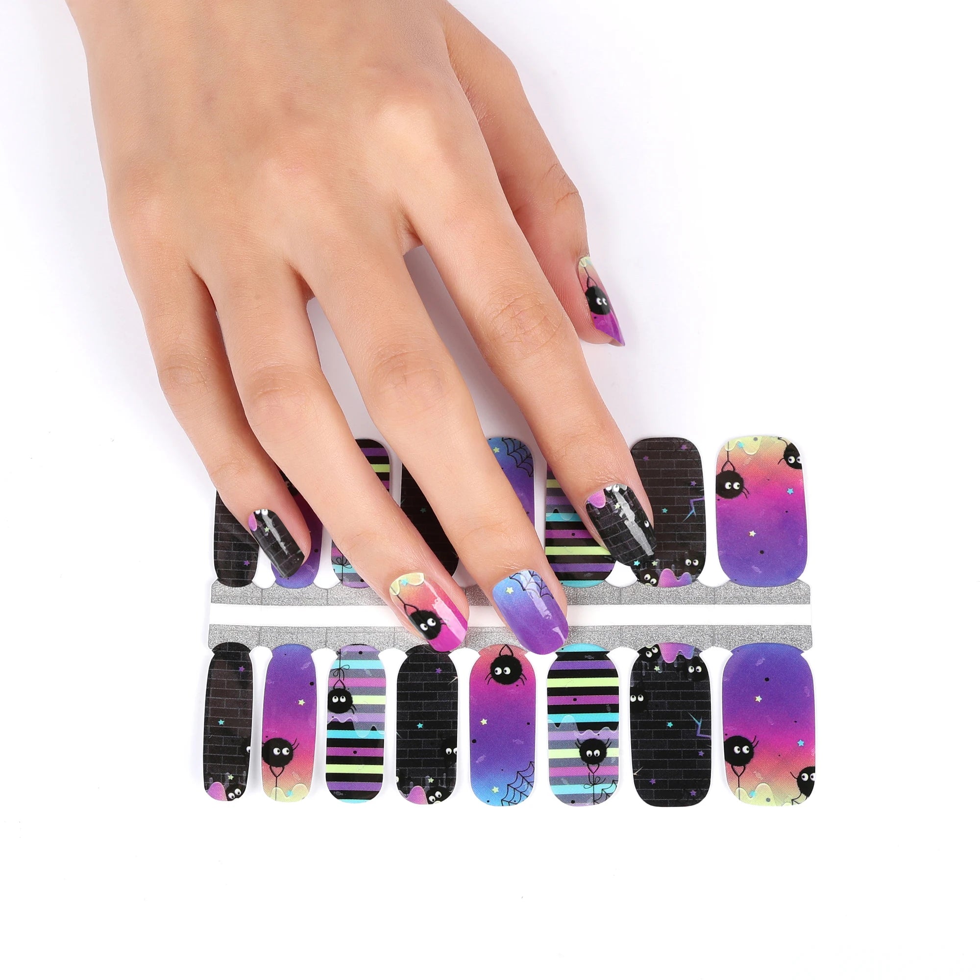 Wholesale Glitter Nail Patch Fashion Art Gel Nail Polish Strips Sticker Wrap Decals for Girls