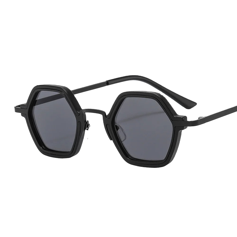 New Arrival Fashion Luxury Punk Sunglasses Personality Metal Small Frame Polygon Sunglasses for Men Women