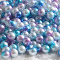 6/8/10mm Rainbow Acrylic Imitation Pearl Round Beads Gradient Mermaid Pearl Beads No Hole and with Hole for Nail Art Decoration