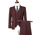 Wholesale New Wedding Suit Slim Business Plaid Banquet Formal Wedding Suits 3 Pieces Suits