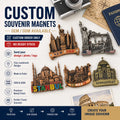 Custom Metal Crafts 3D City Landmark Souvenir Fridge Magnets Tourist Gifts OEM Logo Pattern Antique Finish Manufacturer