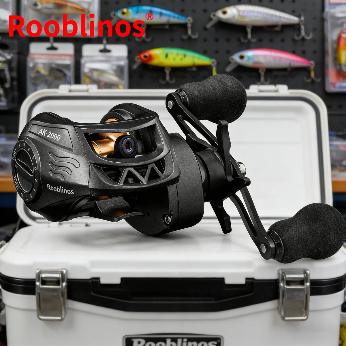 [Germany Stock] Rooblinos AK Waterdrop Baitcasting 7.2:1 Gear Ratio Left Hand Nylon Aluminum Two-Speed System for Lake River