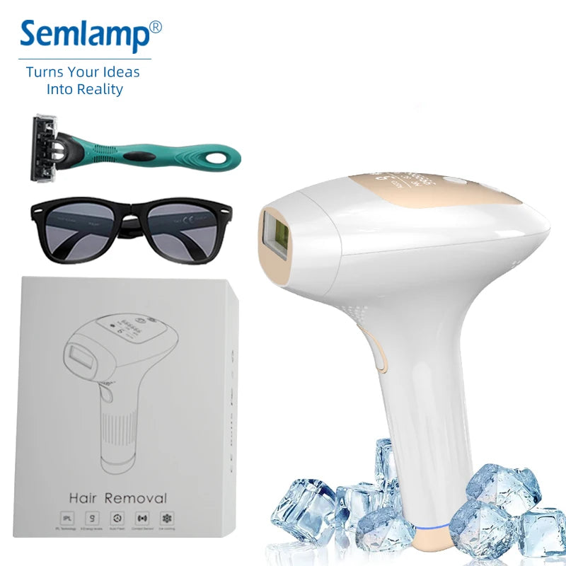 Professional 510k Ice Ipl Laser Hair Removal Handset Epilation Laser Home Ipl Hair Removal With Ice-Cooling System at Home