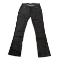 DENIMGUYS Custom Streetwear Black Stacked Bootcut Pants Men Waxed Coated Denim Flared Jeans