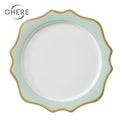 Ohere Eco-Friendly Minimalist Classic Sunflower Plate Mint Green Porcelain Dinnerware Set Charger 100pcs Wedding Rental