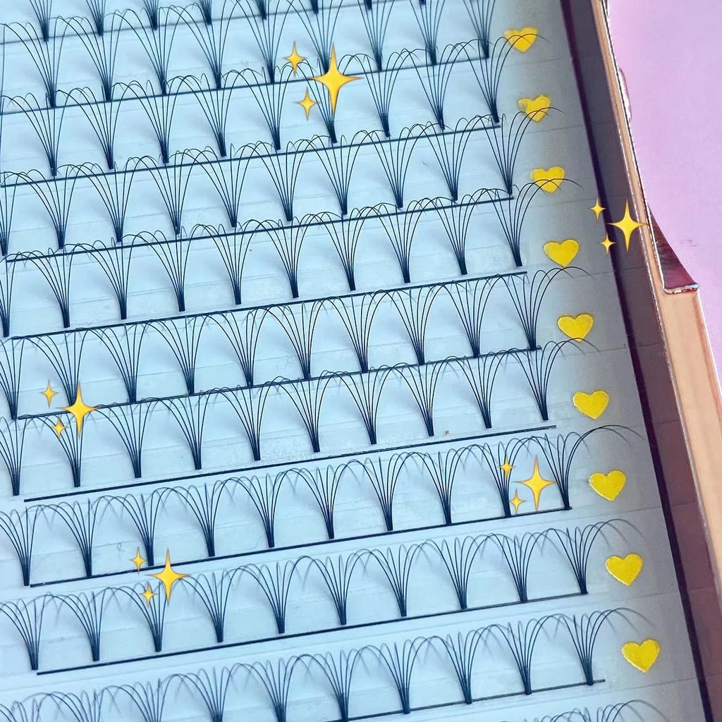 Wholesale Handmade Volume Eyelash Extension Supplies Pre-Made 6D-10D Fans Premium Lash Fans Vegan & Cruelty-Free Korean PBT
