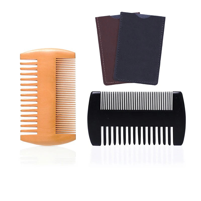Eco Friendly Both Fine and Coarse Pocket Comb Wooden Beard Comb for Men