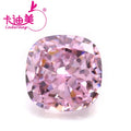 Cadermay Crushed Iced Cut Cubic Zirconia Pink Color Cushion 10x10mm Synthetic Gemstones Factory Price Square Zircon Loose Stone