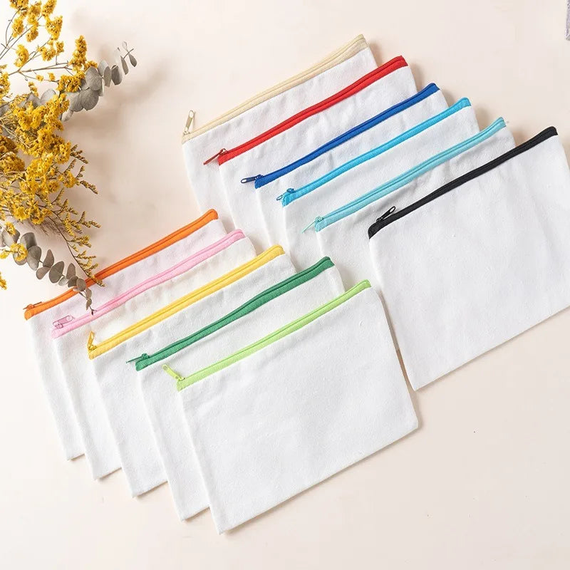 Women Travel Canvas Makeup Pen Purse Cosmetic Make up Bags Multi-Purpose Cosmetic Bag with Zipper Travel Toiletry Pouch