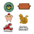 Fashion Trend Creative TV Sitcom Elements Cartoon Animal Kitten Lobster Sofa Shape Alloy Rhodium Plated Children's Gift Wedding