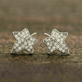 CAOSHI OEM Exquisite Maple Leaf Design Round Imitated Diamond Earrings for High Quality Silver Plated Stud CZ Earrings for Women