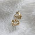 Hypoallergenic Gold Plated Link Chain Beaded Earring Retro Stainless Steel Geometric Long Chain Bead Ear Stud Earring
