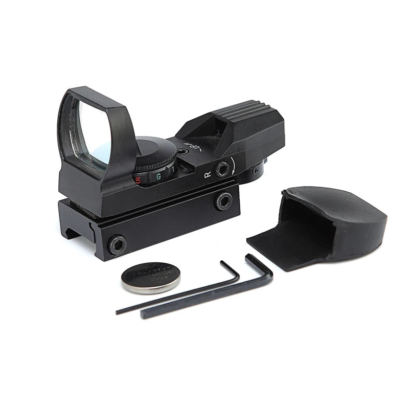 HD101 Holographic 4 Recticle Red/Green Dot Scope Sight Red Green Illuminiation Reflex Outdoor Optic Scope for 11/20mm Mount