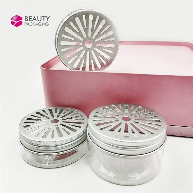 Wholesale New Aluminum Tin Container Jar with Screw Top PET Cosmetic Jar for Air Freshener Cream Packaging