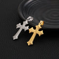 Gothic Style Stainless Steel 18K Gold Plated Embossed Big Cross Pendant Charms for Men Jewelry Making
