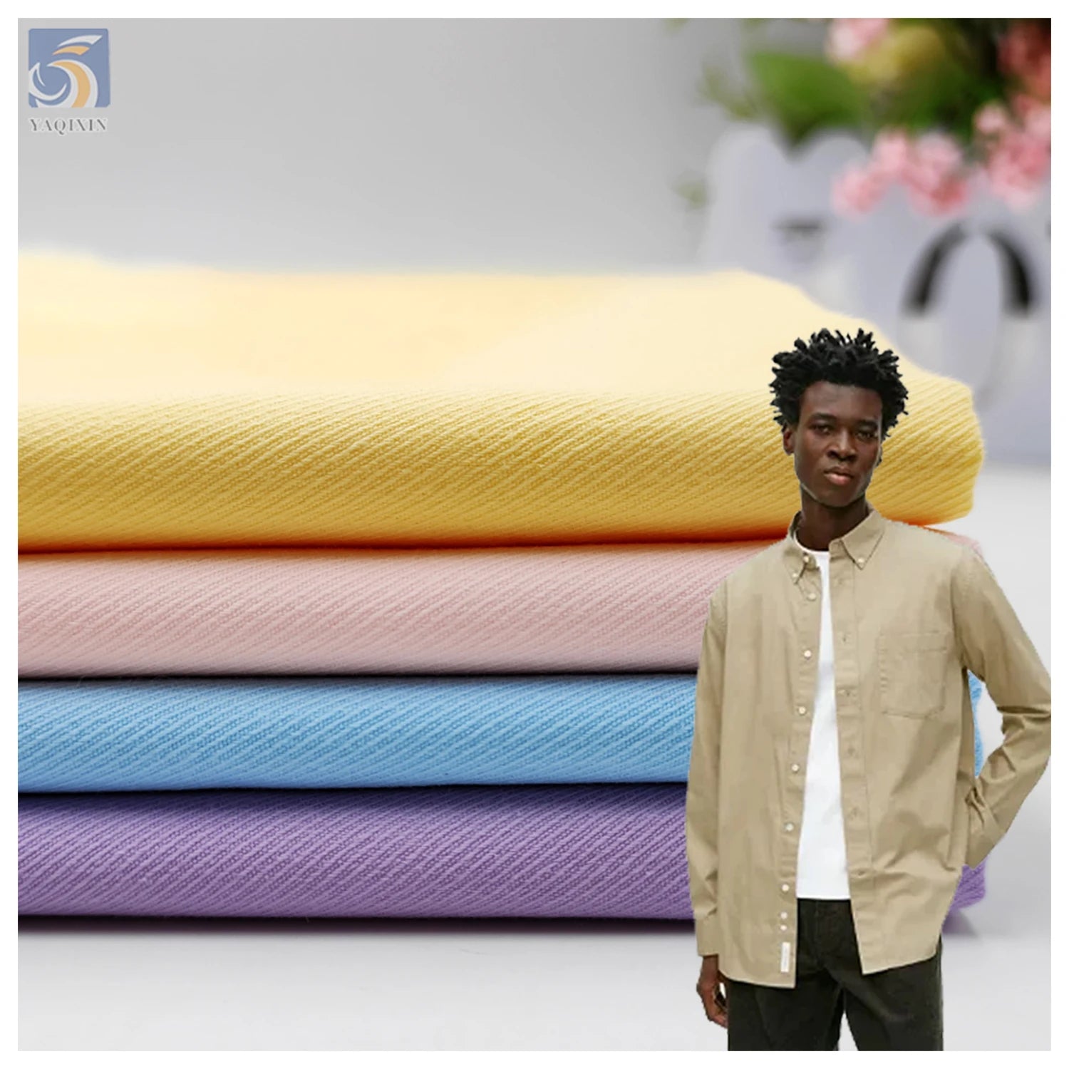 A2060 Hot 125gsm Yellow Washed Fine-Twill Thailand 100% Cotton Fabric for Children's Clothing