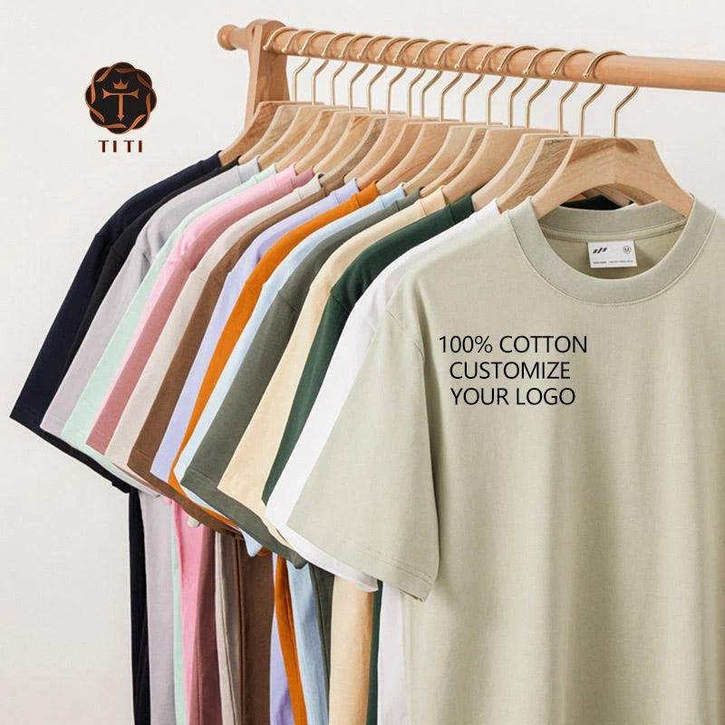 Factory Custom Wholesale 240 Gsm Heavy Cotton Short Sleeve Drop Shoulder T-Shirt for Men
