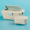 Japanese Style Students Office Safe Custom Logo Wheat Straw Food Container for Kids Bento Compartment Lunch Box