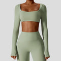 Women's Outdoor Quick-Dry Sports Top Square Neck Casual Workout T-Shirt for Running Gym & Yoga Breathable Fitness Crop Top