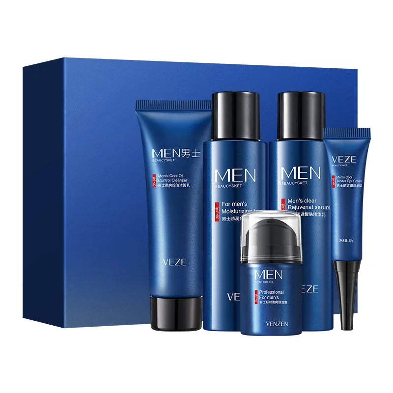 Best Selling Wholesale Complete Range Facial Care Kit for Men Nourishing Oil Control Deep Cleaning Cleaner Men'S Skin Care Set