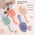 New Arrival Custom Logo Leaf Shaped Household Brush Handheld Silicone Soft Teeth Handle Cleaning Massage Comb
