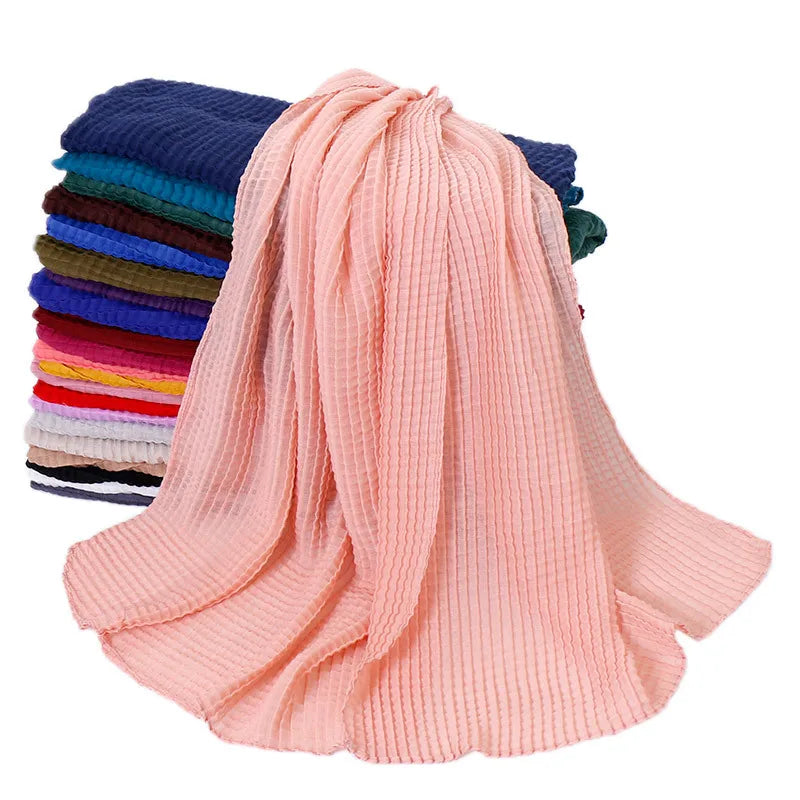 GLS068 Wholesale Factory Custom Women Hijab Muslim Scarf Voile Scurt Cheap New Chinese TR Cotton Shawl Scarves