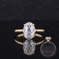 Starsgem Life love White Diamond Soild Cut Handmade Authorized Certified Solitaire Yellow Gold Oval Moissanite Engagement Ring