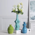 American Retro Three-Piece Set of Exquisite Abstract Modern Ceramic Vase Ice Crack Gray Green for Home Tabletop Ornaments