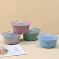 Heat Resistant Food Grade Silicone Microwave Steamer Heating Bowl Microwaveable Pot With Lid