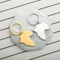 Manufacturer Stainless Steel Africa Map Flag Charm Keychain Stainless Steel 18K Gold Plated Africa Map Pendant Key Chain