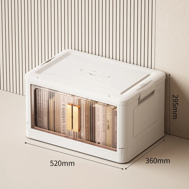 Wholesale Household Double Door Folding Storage Box Plastic Storage Foldable Clothes Organizer Stackable Toy Sundries Bin