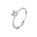CZCITY Women Wedding Female Authentic Jewelry S925 Sterling Silver Clear CZ Triangle Finger Rings With Diamond