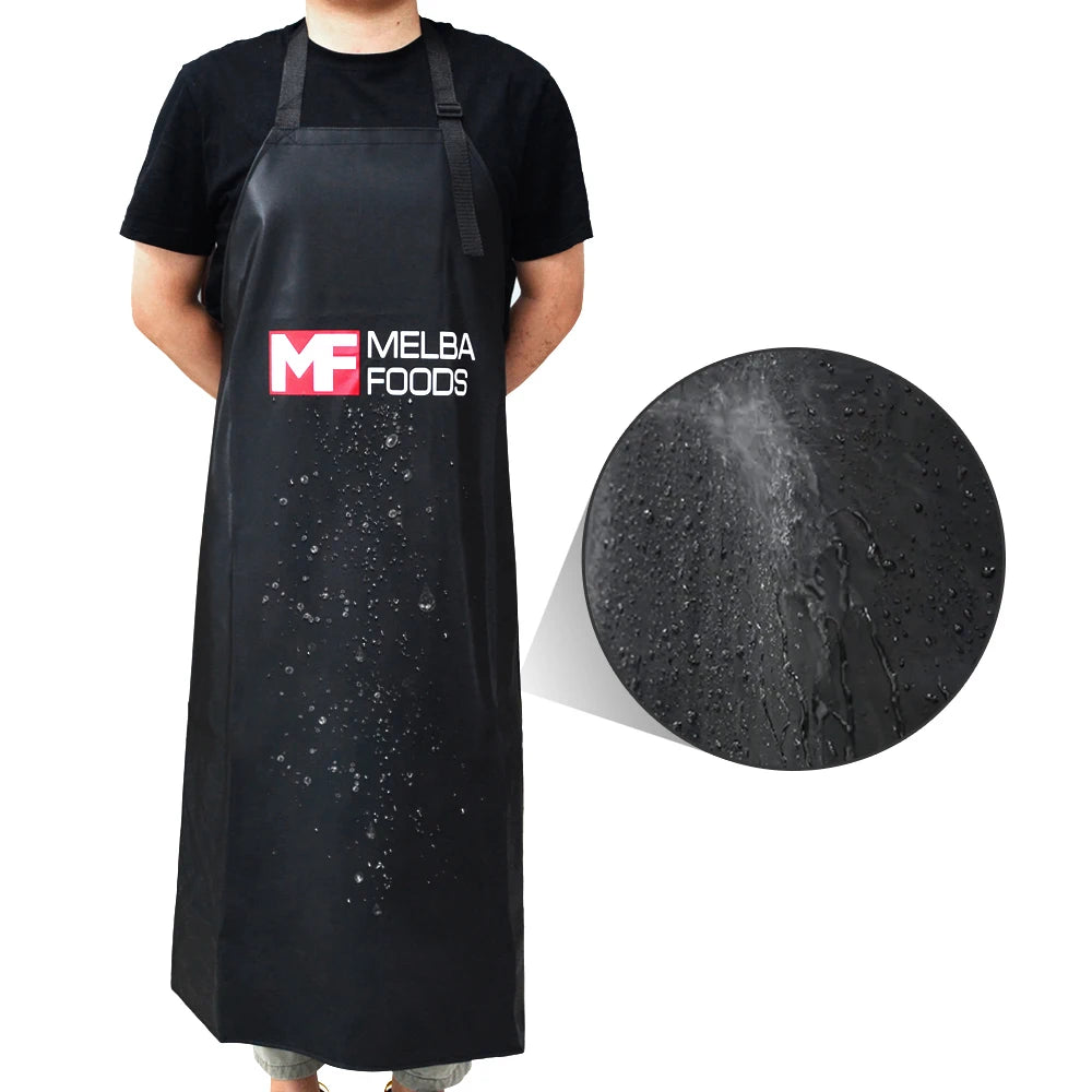 Heavy-Duty Custom PVC Bib Apron Waterproof Thick Long Workshop Apron Dirt Proof Apron for Abattoir Seafood Milking With LOGO
